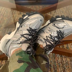 Metallic Silver Balenciaga Track Sneakers